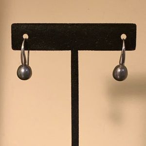 Grey cultured Pearl and sterling silver earrings by Honora.